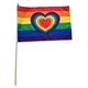 Rainbow Heart 30x45 cm. Stick flag